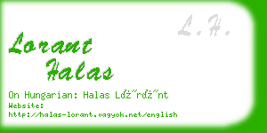 lorant halas business card